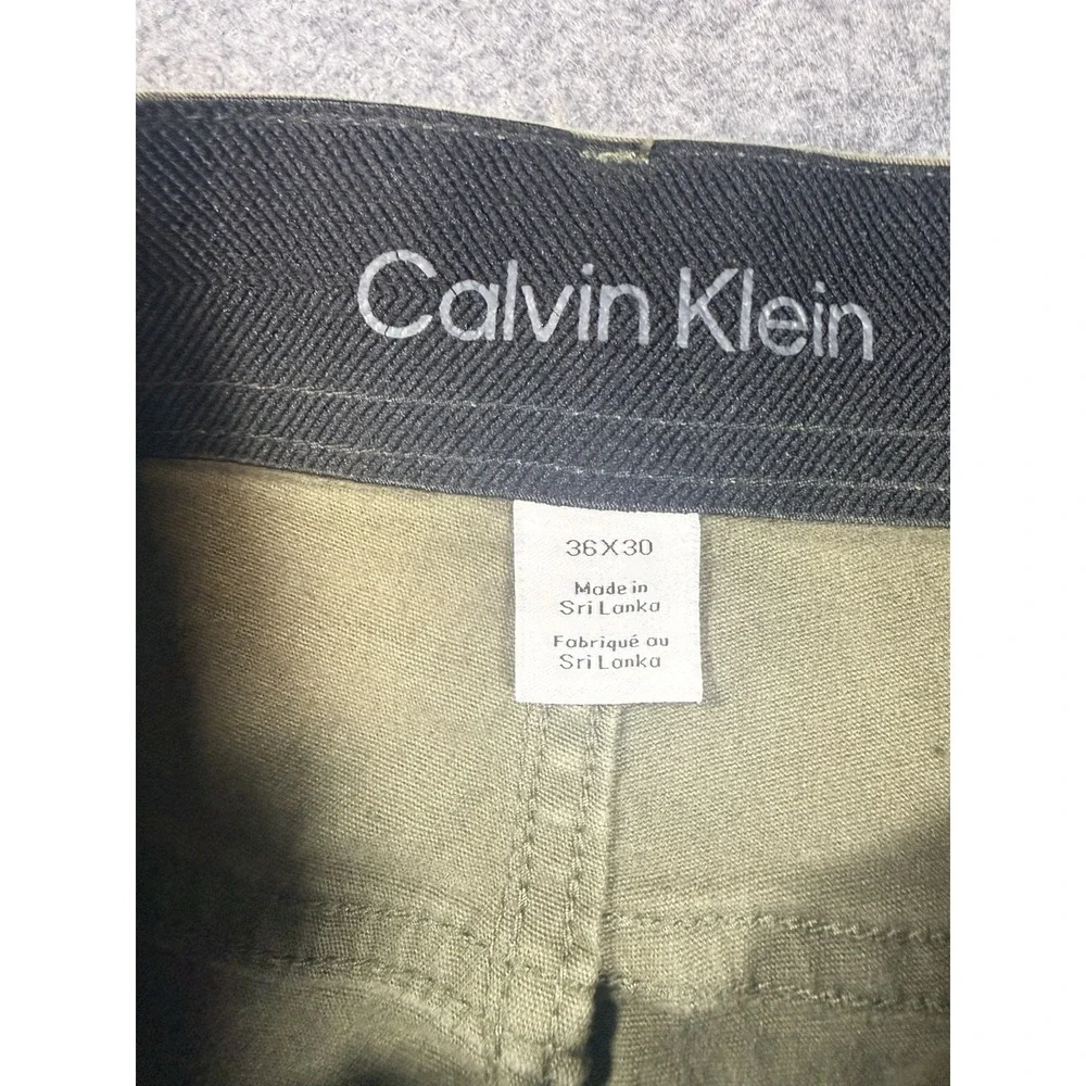 Calvin Klein Infinite‎ Flex Waist Slim Pants 36x30 Olive Green